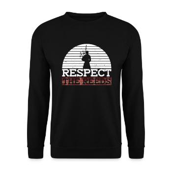 Respect The Reeds - Scottish Bagpipe Music - Unisex Sweatshirt - black - Front - Alina (178cm) & Michal (187cm)