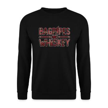 Bagpipes and Whisky - Scottish Bagpipe Music - Unisex Sweatshirt - black - Front - Alina (178cm) & Michal (187cm)