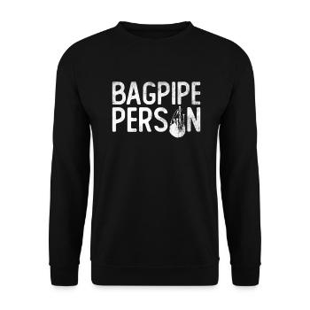 Bagpipe Person - Dudelsack Schottische Musik - Unisex Pullover - Schwarz - Vorne - Alina (178cm) & Michal (187cm)