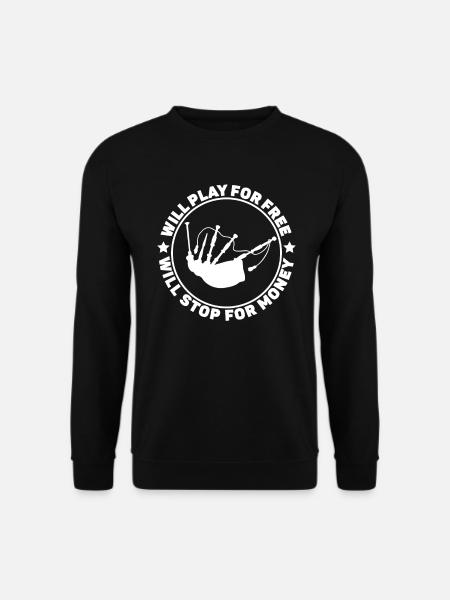 Dudelsack Schottische Musik Lustiger Dudelsack - Unisex Pullover - Schwarz