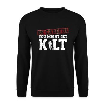 Soyez prudent - vous pourriez avoir kilt - cornemuse - Sweat-shirt Unisexe - noir - Devant - Alina (178cm) & Michal (187cm)