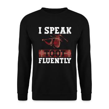 Ich spreche fließend Toot - Dudelsack Schottisch - Unisex Pullover - Schwarz - Vorne - Alina (178cm) & Michal (187cm)