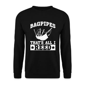 Dudelsack - That's All I Reed - Schottische - Unisex Pullover - Schwarz - Vorne - Alina (178cm) & Michal (187cm)