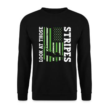 Regardez ces rayures - tondeuse à gazon - Sweat-shirt Unisexe - noir - Devant - Alina (178cm) & Michal (187cm)