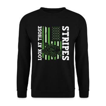 Regardez ces rayures - tondeuse à gazon - Sweat-shirt Unisexe - noir - Devant - Alina (178cm) & Michal (187cm)