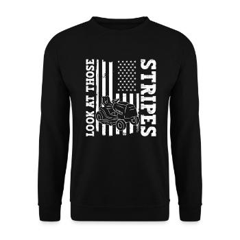 Regardez ces rayures - tondeuse à gazon - Sweat-shirt Unisexe - noir - Devant - Alina (178cm) & Michal (187cm)