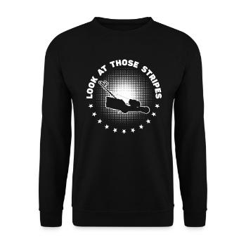 Regardez ces rayures - tondeuse à gazon - Sweat-shirt Unisexe - noir - Devant - Alina (178cm) & Michal (187cm)