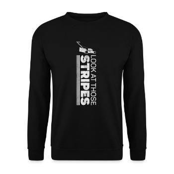 Regardez ces rayures - tondeuse à gazon - Sweat-shirt Unisexe - noir - Devant - Alina (178cm) & Michal (187cm)