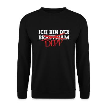 Ich Bin Der Bräutigam Depp - Bräutigam JGA - Unisex Pullover - Schwarz - Vorne - Alina (178cm) & Michal (187cm)