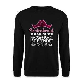 Piratenbraut Meine Schatzsuche Ist Beendet - Braut - Unisex Pullover - Schwarz - Vorne - Alina (178cm) & Michal (187cm)