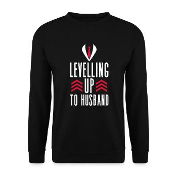 Levelling Up To Husband - JGA Grooms - Sweat-shirt Unisexe - noir - Devant - Alina (178cm) & Michal (187cm)