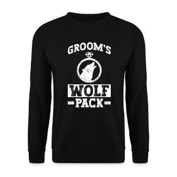 Groom’s Wolf Pack - Enterrement de vie de garçon - Sweat-shirt Unisexe - noir - Devant - Alina (178cm) & Michal (187cm)