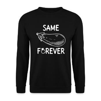 Dieselbe Aubergine für immer - Braut JGA - Unisex Pullover - Schwarz - Vorne - Alina (178cm) & Michal (187cm)