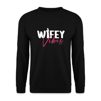 Wifey Vibes - Bride Bachelorette Party JGA - Unisex Sweatshirt - black - Front - Alina (178cm) & Michal (187cm)
