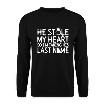 Junggesellinnenabschied Braut JGA Hochzeit - Unisex Pullover - Schwarz - Vorne - Alina (178cm) & Michal (187cm)