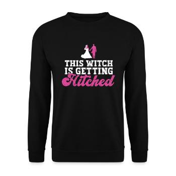 Diese Hexe heiratet - Braut Junggesellenabschied - Unisex Pullover - Schwarz - Vorne - Alina (178cm) & Michal (187cm)