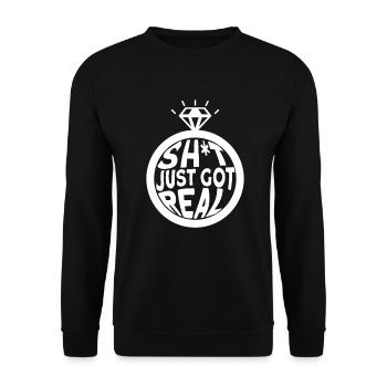 Braut Bräutigam Partneroutfit Hochzeit - Unisex Pullover - Schwarz - Vorne - Alina (178cm) & Michal (187cm)