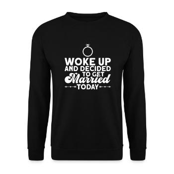 Braut Bräutigam Partneroutfit Spontan Hochzeit - Unisex Pullover - Schwarz - Vorne - Alina (178cm) & Michal (187cm)