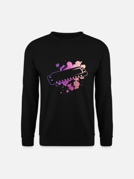 Aquarelle Harmonica - Harmoniciste - Sweat-shirt Unisexe - noir