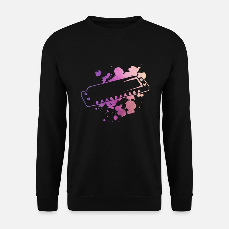 Aquarelle Harmonica - Harmoniciste - Sweat-shirt Unisexe - noir