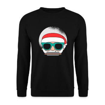 Santa Claus harmonica harmonica player - Unisex Sweatshirt - black - Front - Alina (178cm) & Michal (187cm)
