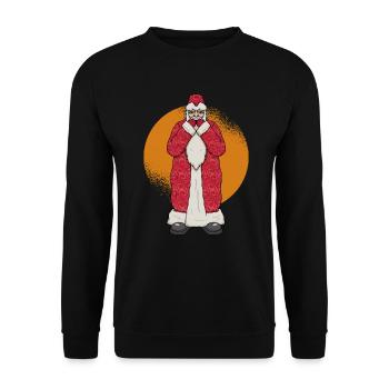 Russischer Weihnachtsmann Mundharmonika Musikant - Unisex Pullover - Schwarz - Vorne - Alina (178cm) & Michal (187cm)