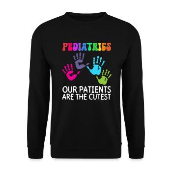 Kinder Krankenschwester Säugling Pädiatrie - Unisex Pullover - Schwarz - Vorne - Alina (178cm) & Michal (187cm)