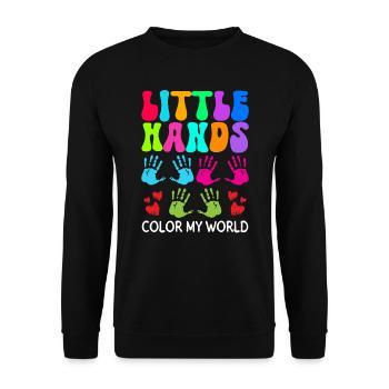 Kinder Krankenschwester Säugling Pädiatrie - Unisex Pullover - Schwarz - Vorne - Alina (178cm) & Michal (187cm)