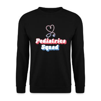 Kinder Krankenschwester Säugling Pädiatrie - Unisex Pullover - Schwarz - Vorne - Alina (178cm) & Michal (187cm)