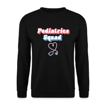 Kinder Krankenschwester Säugling Pädiatrie - Unisex Pullover - Schwarz - Vorne - Alina (178cm) & Michal (187cm)