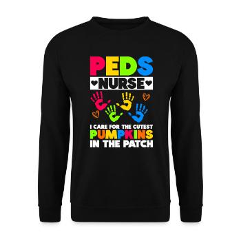 Kinder Krankenschwester Säugling Pädiatrie - Unisex Pullover - Schwarz - Vorne - Alina (178cm) & Michal (187cm)