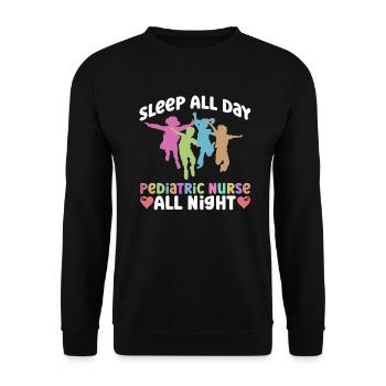 Kinder Krankenschwester Säugling Pädiatrie - Unisex Pullover - Schwarz - Vorne - Alina (178cm) & Michal (187cm)