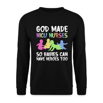 Kinder Krankenschwester Säugling Pädiatrie - Unisex Pullover - Schwarz - Vorne - Alina (178cm) & Michal (187cm)