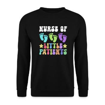 Kinder Krankenschwester Säugling Pädiatrie - Unisex Pullover - Schwarz - Vorne - Alina (178cm) & Michal (187cm)