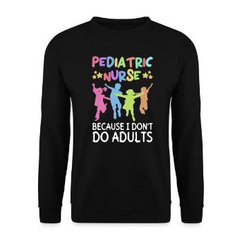 Kinder Krankenschwester Säugling Pädiatrie - Unisex Pullover - Schwarz - Vorne - Alina (178cm) & Michal (187cm)