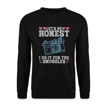 Newborn Photographer Baby Photography Saying - Unisex Sweatshirt - black - Front - Alina (178cm) & Michal (187cm)