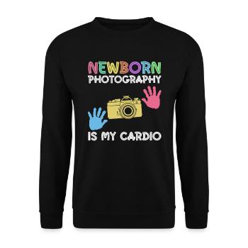 Newborn Photographer Baby Photography Saying - Unisex Sweatshirt - black - Front - Alina (178cm) & Michal (187cm)
