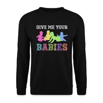 Newborn Photographer Baby Photography Saying - Unisex Sweatshirt - black - Front - Alina (178cm) & Michal (187cm)