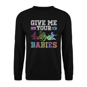 Newborn Photographer Baby Photography Saying - Unisex Sweatshirt - black - Front - Alina (178cm) & Michal (187cm)