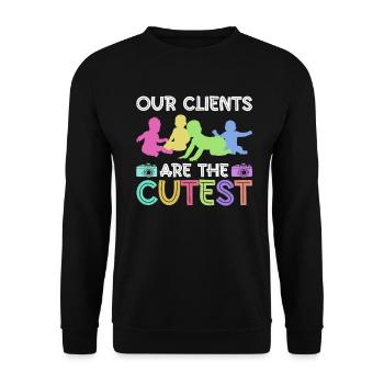 Newborn Photographer Baby Photography Saying - Unisex Sweatshirt - black - Front - Alina (178cm) & Michal (187cm)