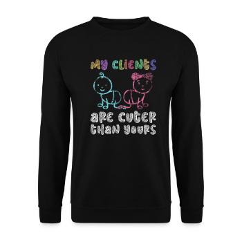 Newborn Photographer Baby Photography Saying - Unisex Sweatshirt - black - Front - Alina (178cm) & Michal (187cm)