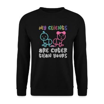 Newborn Photographer Baby Photography Saying - Unisex Sweatshirt - black - Front - Alina (178cm) & Michal (187cm)