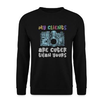 Newborn Photographer Baby Photography Saying - Unisex Sweatshirt - black - Front - Alina (178cm) & Michal (187cm)
