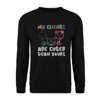 Newborn Photographer Baby Photography Saying - Unisex Sweatshirt - black - Front - Alina (178cm) & Michal (187cm)