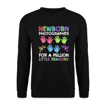 Newborn Photographer Baby Photography Saying - Unisex Sweatshirt - black - Front - Alina (178cm) & Michal (187cm)