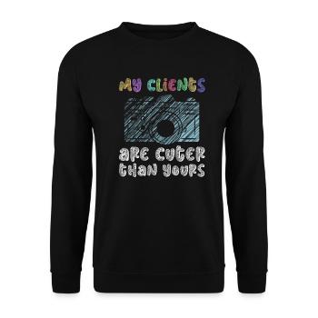 Newborn Photographer Baby Photography Saying - Unisex Sweatshirt - black - Front - Alina (178cm) & Michal (187cm)