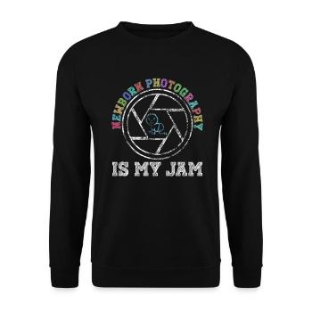 Newborn Photographer Baby Photography Saying - Unisex Sweatshirt - black - Front - Alina (178cm) & Michal (187cm)