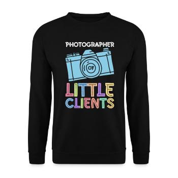Newborn Photographer Baby Photography Saying - Unisex Sweatshirt - black - Front - Alina (178cm) & Michal (187cm)