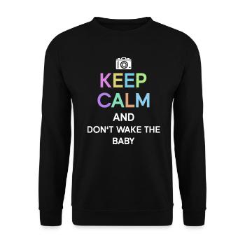 Neugeborenen Fotograf Baby Fotografie Spruch - Unisex Pullover - Schwarz - Vorne - Alina (178cm) & Michal (187cm)