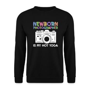 Newborn Photographer Baby Photography Saying - Unisex Sweatshirt - black - Front - Alina (178cm) & Michal (187cm)